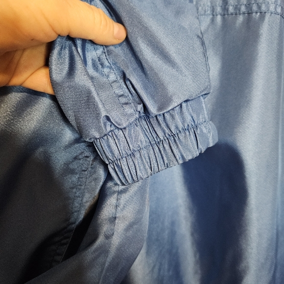 Vintage Descente Men's Blue Hooded Jacket Drawstring Elastic Bottom Size Medium - Picture 8 of 13